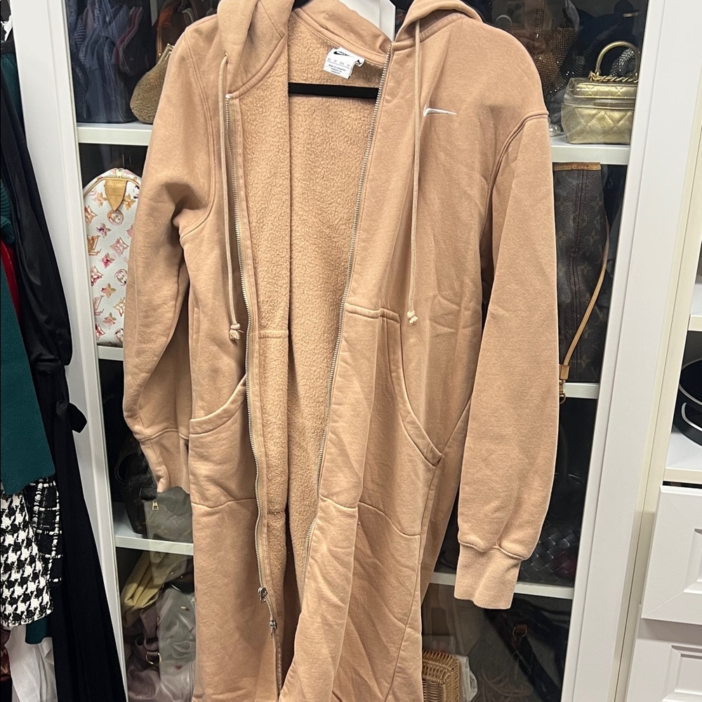 Nike Tan Hooded Zip-up Sweatshirt